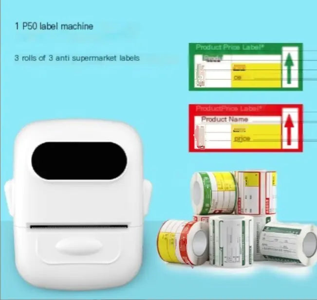 Mini Bluetooth Thermal Label Printer with Adhesive Paper