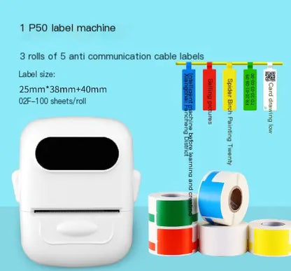 Mini Bluetooth Thermal Label Printer with Adhesive Paper