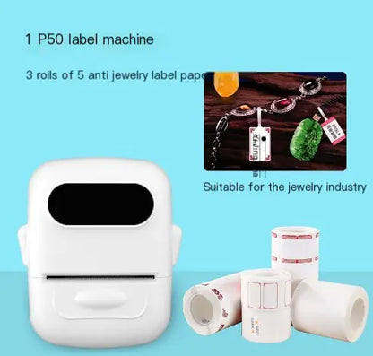 Mini Bluetooth Thermal Label Printer with Adhesive Paper